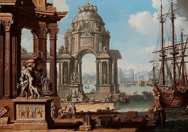 Fantastica visione di un ricco tempio sviluppato nello spirito del barocco